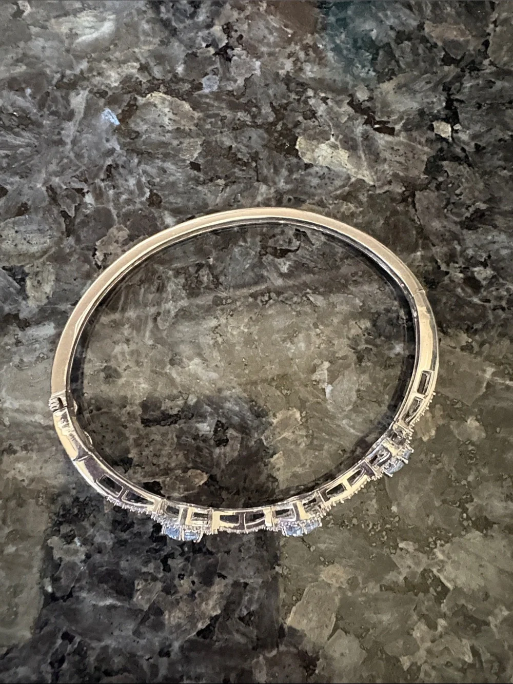 Elegant Clear Crystal Halo Bracelet with Blue Topaz- Women Jewelry